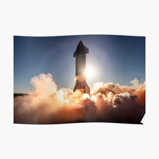 Discover SpaceX Starship Test Flight Premium Matte Vertical Poster