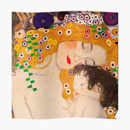 Discover Gustav Klimt  -  Mother and Child Premium Matte Vertical Poster