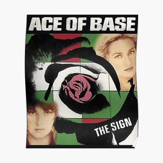 Discover Blackwhitereddesign pop rock heavy metal country band ace of base Premium Matte Vertical Poster