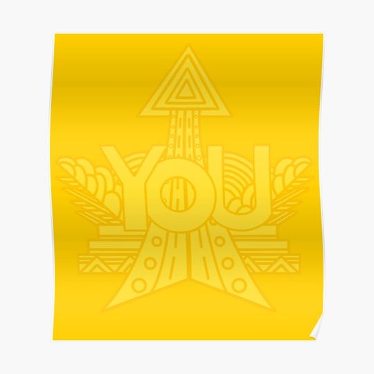 Discover CYou! Geometric abstract illustration Yellow Pop edition Premium Matte Vertical Poster