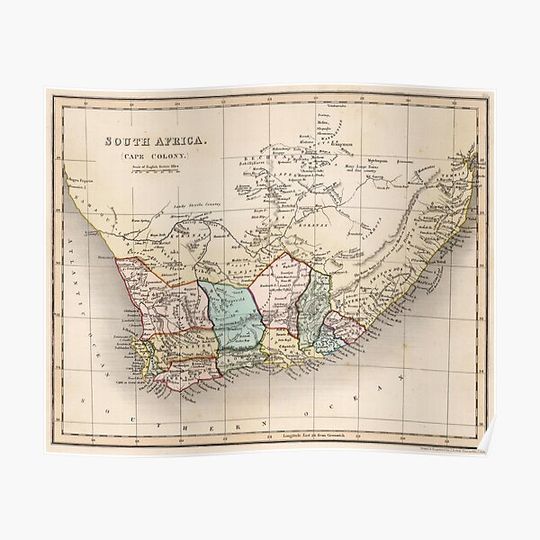 Discover Vintage Map of South Africa (1832) Premium Matte Vertical Poster