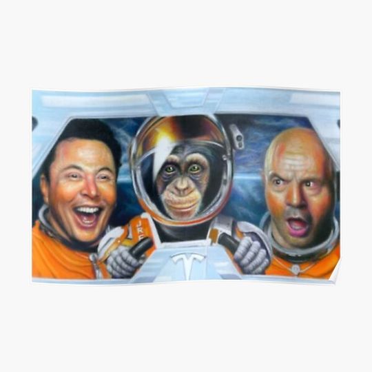 Discover Joe Rogan & Elon Musk 'Higher Primates' Premium Matte Vertical Poster