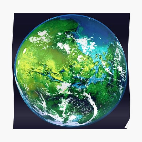 Discover Terraformed Mars Globe (Rendering) Premium Matte Vertical Poster