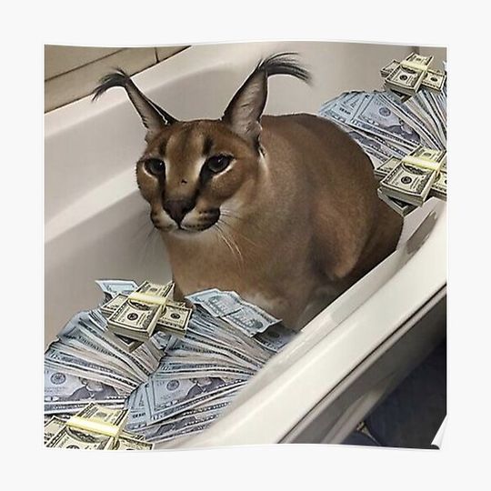 Discover Big Floppa cash Premium Matte Vertical Poster