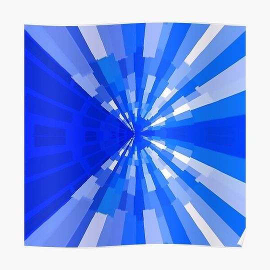 Discover Blue Wormhole Tunnel abstract Premium Matte Vertical Poster