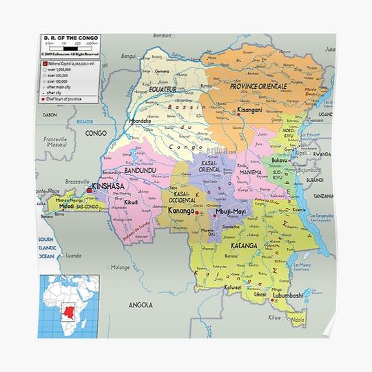 Discover Dr Congo Map Premium Matte Vertical Poster
