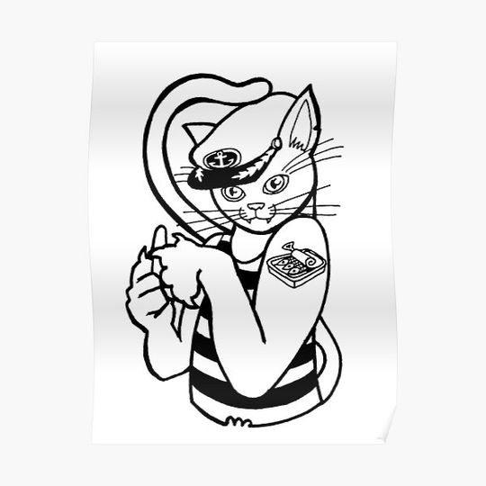 Discover Cat Porteño Valparaiso Premium Matte Vertical Poster