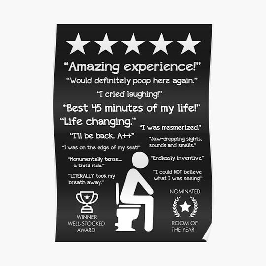 Discover Funny Bathroom Unforgettable Experience Would Poop Here Again CHALK Premium Matte Vertical Poster