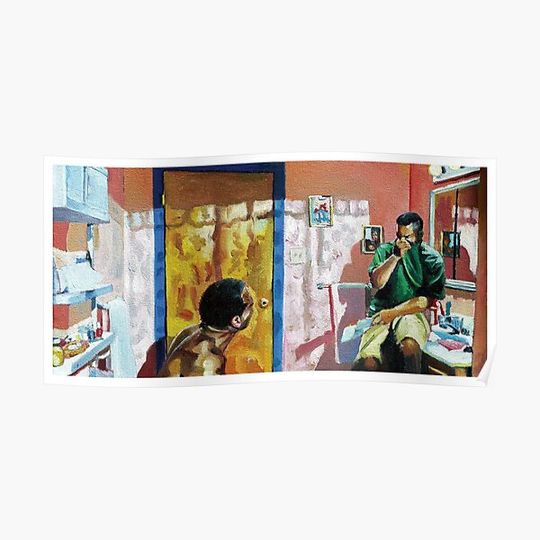 Discover Full Friday Bathroom scene Premium Matte Vertical Poster