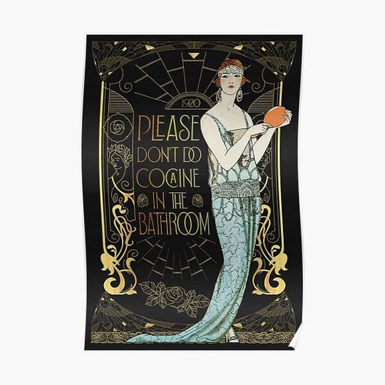 Discover Please don't do cocaine Funny Bathroom Art Print Sign Premium Matte Vertical Poster