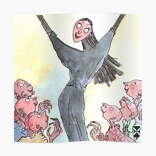 Discover The Witches book cover - Roald Dahl & Quentin Blake Premium Matte Vertical Poster
