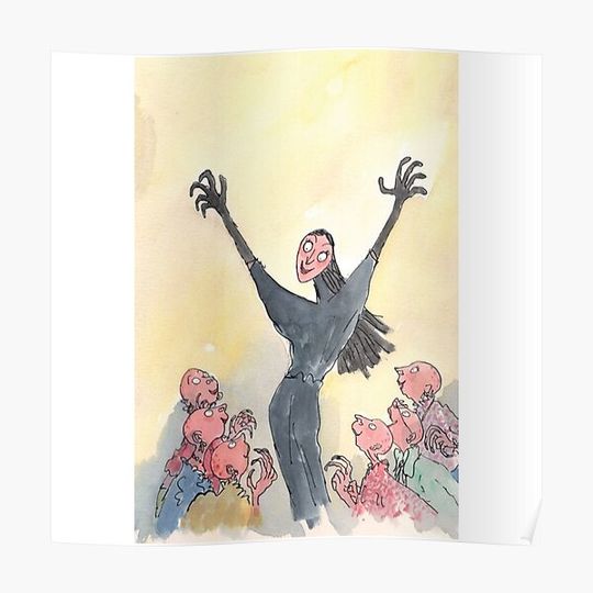 Discover The Witches book cover 2 - Roald Dahl & Quentin Blake Premium Matte Vertical Poster