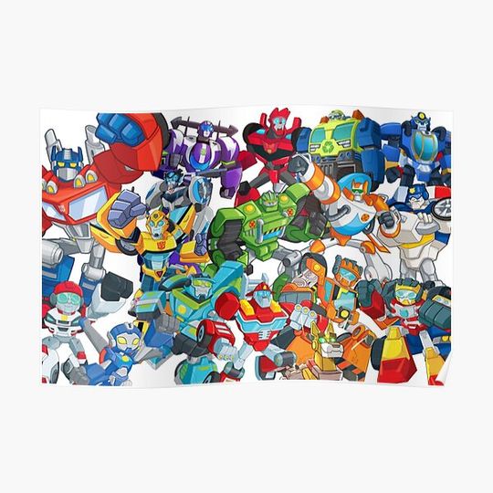 Discover transformers rescue bots transparant bg 2 Premium Matte Vertical Poster