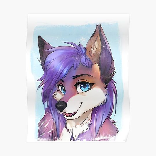 Discover Fursona Furry Manga Waifu Cute Artwork Art Design Premium Matte Vertical Poster
