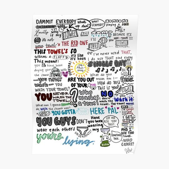 Discover New Girl Towel Scene Premium Matte Vertical Poster