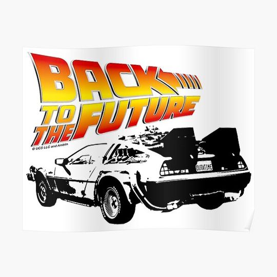 Discover Back to the Future - DeLorean Stencil Fan Art Premium Matte Vertical Poster