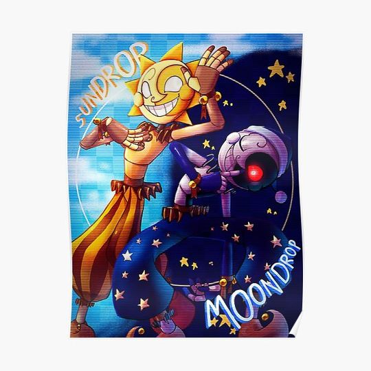 Discover Five Nights at Freddy's Security Breach - SUN and MOON DROP Premium Matte Vertical Poster