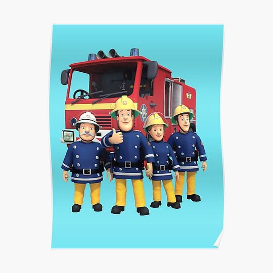 Discover Fireman Sam and Friends Premium Matte Vertical Poster