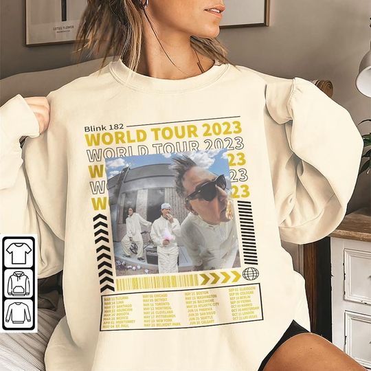 Discover Blink Music Tour 2023, Vintage B.link 182, World Tour 2023 Shirt, Top Album Billboard Music 2023  Sweatshirt