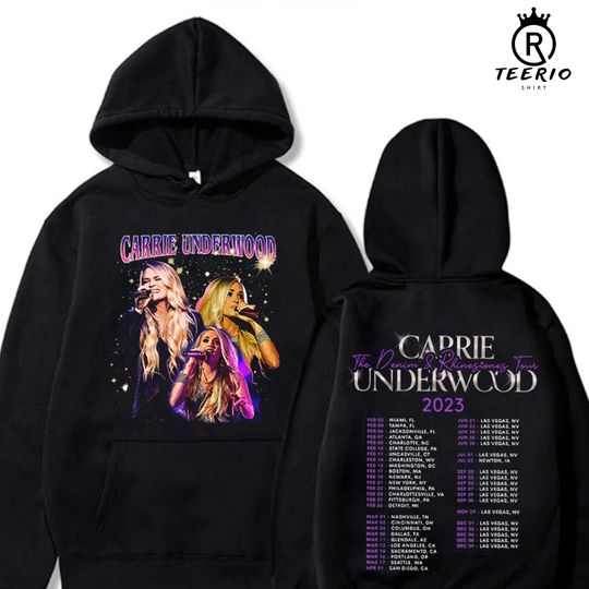 Discover Carrie Underwood Denim and Rhinestones Tour 2023 Double Sided Hoodie