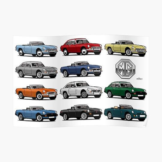 Discover MGB, MGC and RV8 evolution Premium Matte Vertical Poster