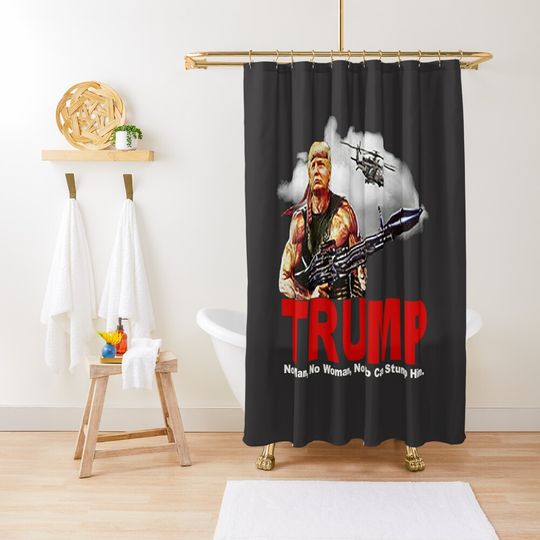 Discover Trump Rambo America Republican Humor Patriotic Shower Curtain