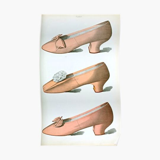 Discover Vintage Ballet Pink Fashion Shoes Premium Matte Vertical Poster