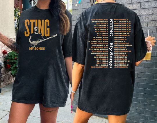 Discover STING MY SONGS 2023 World Tour T-Shirt
