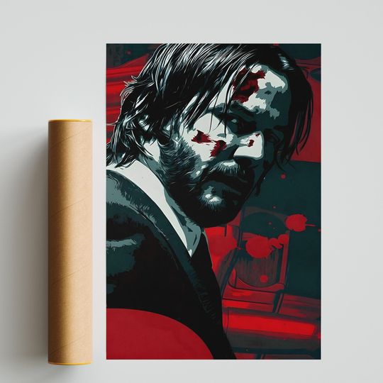 Discover John Wick Poster Wall Art - Keanu Reeves