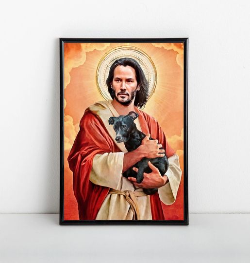 Discover Keanu Reeves Art Poster | Jesus Parody