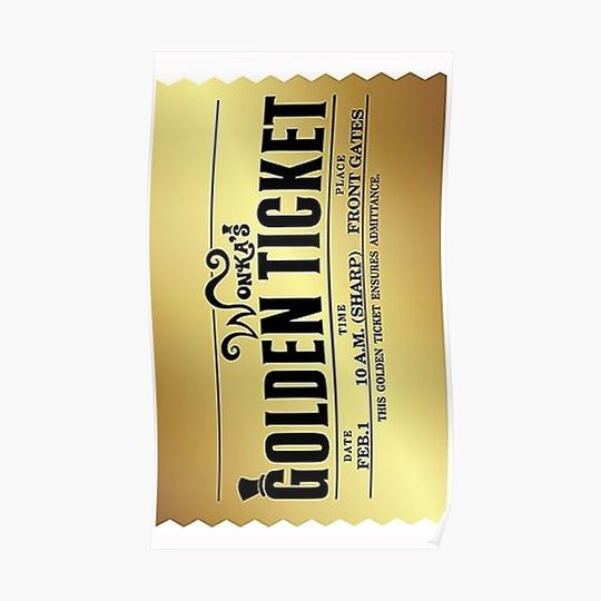 Discover GOLDEN TICKET WONKA Premium Matte Vertical Poster