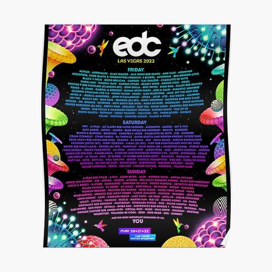 Discover edc las vegas lineup 2022 festival masapril Premium Matte Vertical Poster
