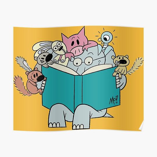 Discover an elephant and piggie Premium Matte Vertical Poster