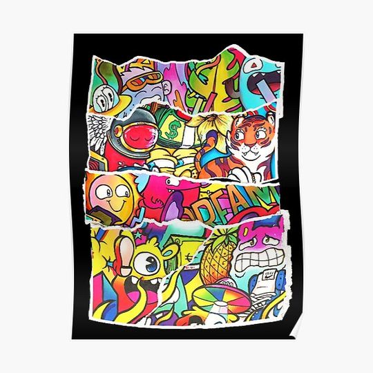 Discover Vexx Doodle Collage Premium Matte Vertical Poster