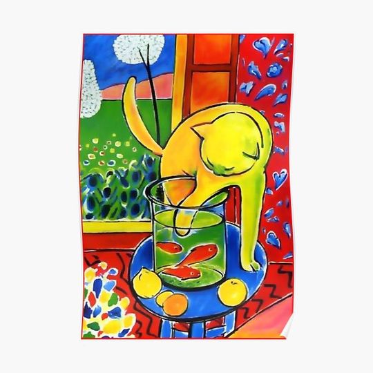 Discover Henri Matisse, Cat with Goldfish (The Cat with Red Fish) 1914 Premium Matte Vertical Poster