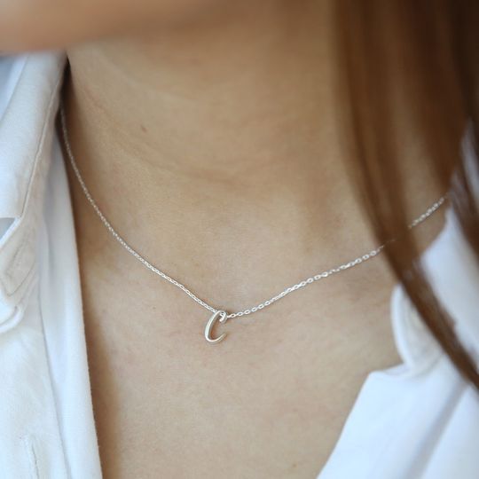 Discover 14k Gold Initial Necklace, Personalized Necklace, Letter Necklace