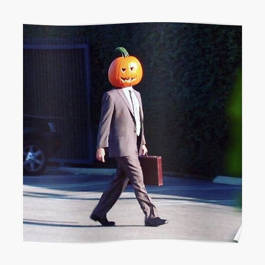 Discover Dwight Pumpkin Head Premium Matte Vertical Poster