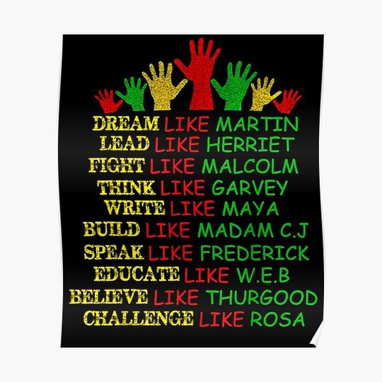 Discover Black History Month Art Dream Like Martin Lead Like Herriet Premium Matte Vertical Poster