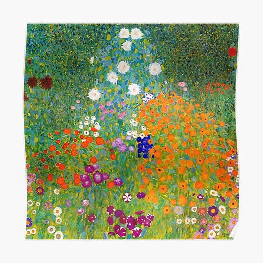 Discover Gustav Klimt - Flower Garden Premium Matte Vertical Poster