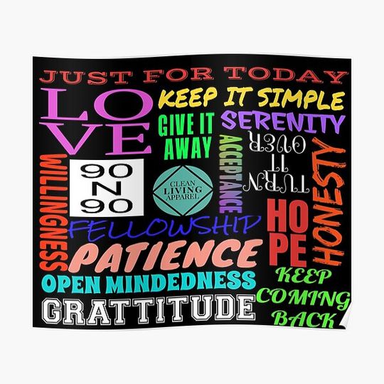 Discover Spiritual Principles of 12 Step Recovery Program NA AA Premium Matte Vertical Poster