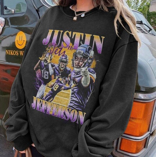 Discover Vintage Justin Jefferson 90s Tshirt, Minnesota Football Shirt
