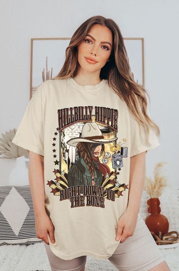 Discover Hillbilly Hippie Shirt Country Music Tshirt Country Concert Western Graphic Tshirt