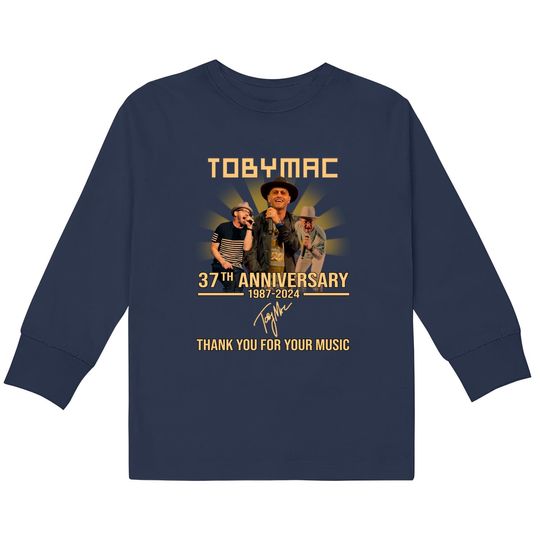 Discover TobyMac 36th Anniversary 1987-2023 Thank You For Memories Signature Kids Long Sleeve T-Shirts