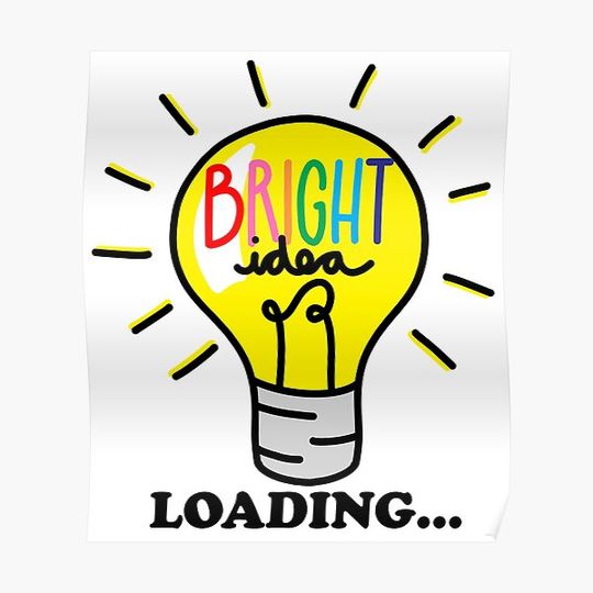Discover Bright Idea Loading Lightbulb Premium Matte Vertical Poster