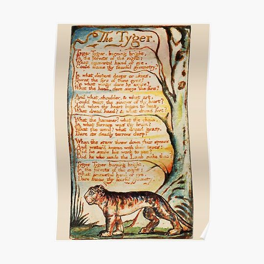 Discover The Tyger - William Blake: Premium Matte Vertical Poster