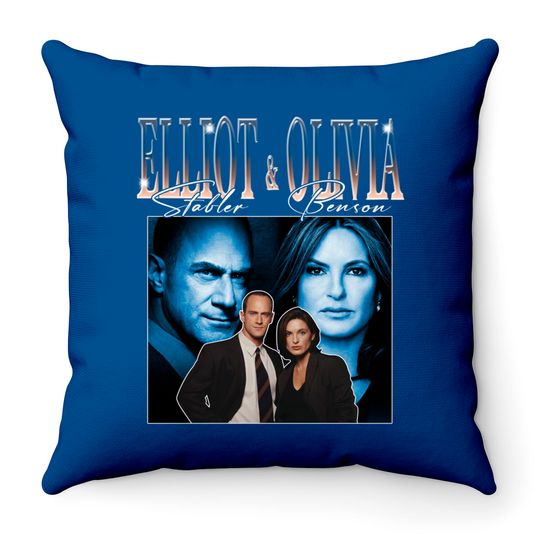 Discover Elliot Stabler and Olivia Benson Vintage 90s Throw Pillows