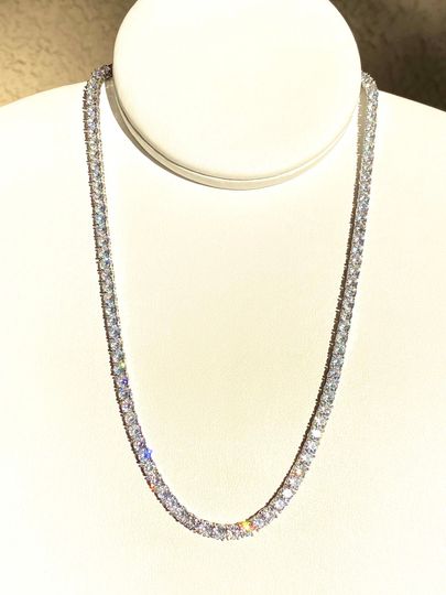 Discover Bling Iced Tennis Necklace Chain Men's Women's 14k White Gold 5X