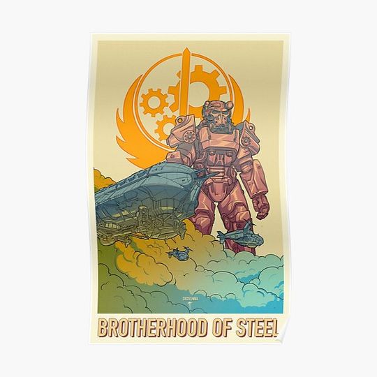 Discover Brotherhood of Steel poster Premium Matte Vertical Poster