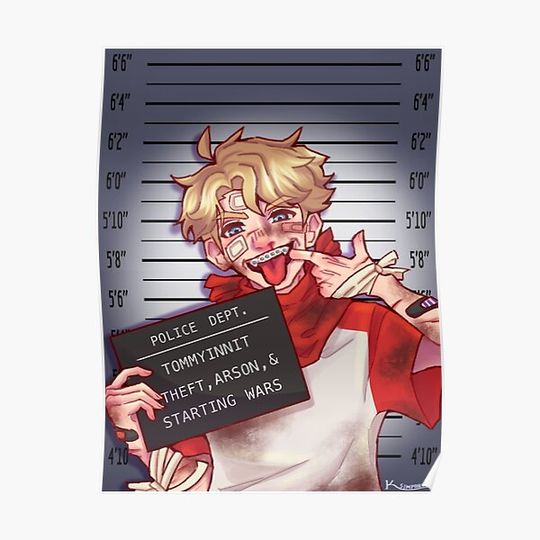 Discover TommyInnit Mugshot Premium Matte Vertical Poster
