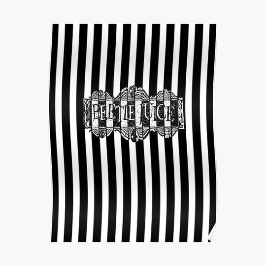 Discover Black and White Beetlejuice Wallpaper Premium Matte Vertical Poster